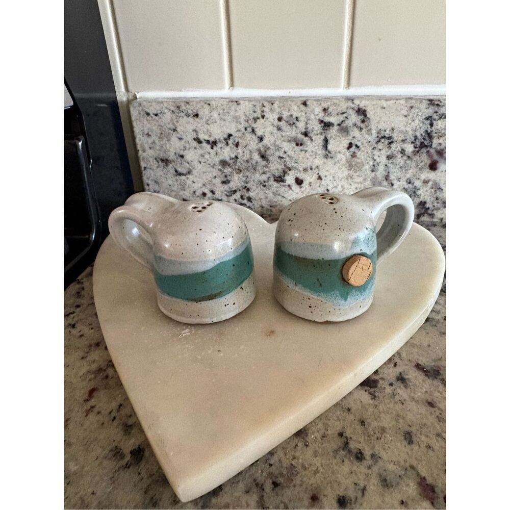 Blue Salt Pepper Shakers Brian Bachman Studio Pottery